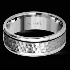 Simon G. Men's Wedding Band In 14k Or 18k Gold with Platinum Discount