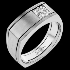 Simon G. Men's Wedding Band In 14k Or 18k Gold With Diamonds Fashion
