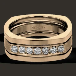 Simon G. Men's Wedding Band In 14k Or 18k Gold with Diamonds Discount