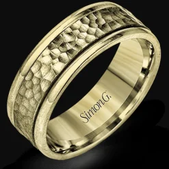 Simon G. Men's Wedding Band In 14k Or 18k Gold with Platinum Discount