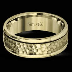 Simon G. Men's Wedding Band In 14k Or 18k Gold with Platinum Discount