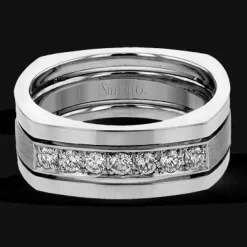 Simon G. Men's Wedding Band In 14k Or 18k Gold with Diamonds Discount