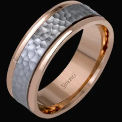 Simon G. Men's Wedding Band In 14k Or 18k Gold with Platinum Discount