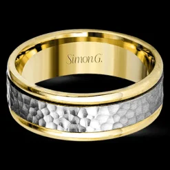 Simon G. Men's Wedding Band In 14k Or 18k Gold with Platinum Discount