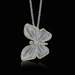 Simon G. Monarch Butterfly Pendant Necklace in 18k Gold with Diamonds Outlet