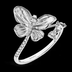 Simon G. Monarch Butterfly Ring In 18k Gold With Diamonds Fashion