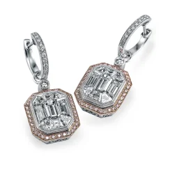 Simon G. Mosaic Earrings in 18k Gold with Diamonds Clearance