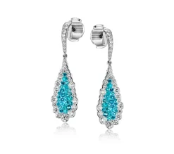 Simon G. Paraiba Drop Earrings in 18k Gold with Diamonds Clearance
