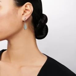 Simon G. Paraiba Drop Earrings in 18k Gold with Diamonds Clearance