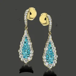 Simon G. Paraiba Drop Earrings in 18k Gold with Diamonds Clearance