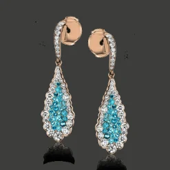 Simon G. Paraiba Drop Earrings in 18k Gold with Diamonds Clearance