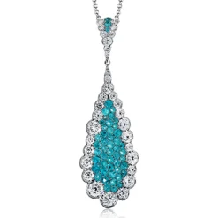 Simon G. Paraiba Pendant Necklace in 18k Gold with Diamonds Sale