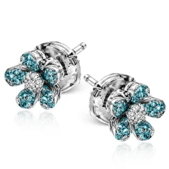 Simon G. Paraiba Stud Earrings in 18k Gold with Diamonds Discount