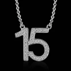 Simon G. Personalized Two-number Pendant Necklace in 18k Gold with Diamonds New