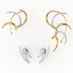 Simon G. Rays of the Sun Earring Set in 18k Gold with Diamonds Clearance