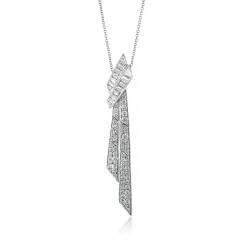 Simon G. Ribbon Pendant in 18k Gold with Diamonds Clearance