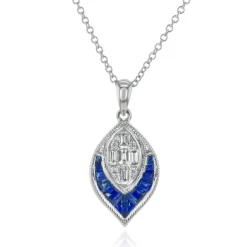 Simon G. Sapphire Pendant Necklace in 18k Gold with Diamonds Discount