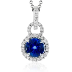 Simon G. Sapphire Pendant Necklace in 18k Gold with Diamonds Clearance