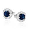 Simon G. Sapphire Stud Earrings in 18k Gold with Diamonds Outlet