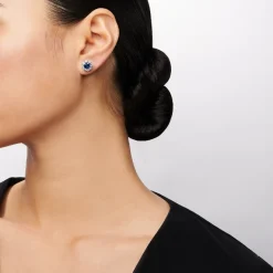 Simon G. Sapphire Stud Earrings in 18k Gold with Diamonds Outlet