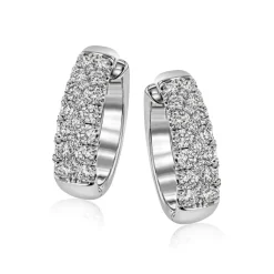Simon G. Simon-set Hoop Earrings in 18k Gold with Diamonds Outlet