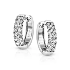 Simon G. Simon-set Huggie Hoop Earrings in 18k Gold with Diamonds Outlet