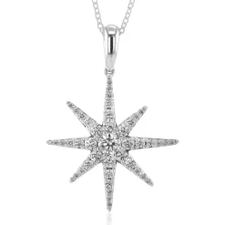 Simon G. Star Pendant Necklace in 18k Gold with Diamonds New