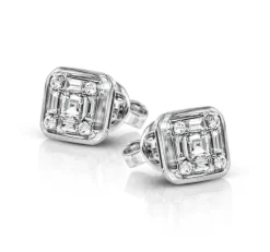 Simon G. Stud Earrings in 18k Gold with Diamonds New