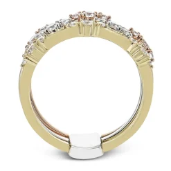 Simon G. Three-tone Fashion Ring in 18k Gold with Diamonds Outlet