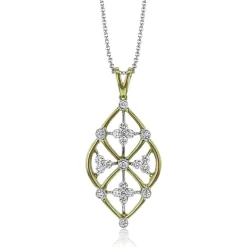 Simon G. Trellis Pendant Necklace in 18k Gold with Diamonds New